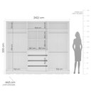 Ver imagem 2 de Guarda Roupa Casal com 6 Portas 4 Gavetas e Espelho 240852 Linha Valência Politorno Móveis