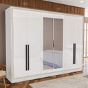 Ver imagem 1 de Guarda Roupa Casal com 6 Portas 4 Gavetas e Espelho 240852 Linha Valência Politorno Móveis