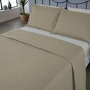 Ver imagem 4 de Kit Cobre Leito Colcha Unique Casal Queen 3 Peças Matelado Percal 300 Fios - Cáqui