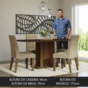 Ver imagem 4 de Conjunto Sala de Jantar Mesa Tampo de Madeira 4 Cadeiras Rustic/preto/imperial Keila Madesa