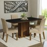 Conjunto Sala de Jantar Mesa Tampo de Madeira 4 Cadeiras Rustic/preto/imperial Keila Madesa - 1