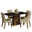 Ver imagem 2 de Conjunto Sala de Jantar Mesa Tampo de Madeira 4 Cadeiras Rustic/preto/imperial Keila Madesa