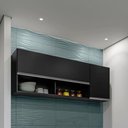 Ver imagem 5 de Armário Aéreo de Geladeira Armário Aéreo de Geladeira 2 Portas MDP 150cm Preto Fênix