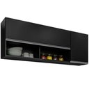 Ver imagem 1 de Armário Aéreo de Geladeira Armário Aéreo de Geladeira 2 Portas MDP 150cm Preto Fênix