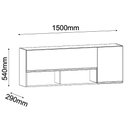 Ver imagem 2 de Armário Aéreo de Geladeira Armário Aéreo de Geladeira 2 Portas MDP 150cm Preto Fênix