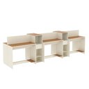Ver imagem 1 de Estação de Trabalho 6 Lugares Office Noruega 6 Mesas 4 Armários - Via Nossa - Off White e Cedro
