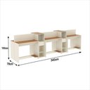Ver imagem 2 de Estação de Trabalho 6 Lugares Office Noruega 6 Mesas 4 Armários - Via Nossa - Off White e Cedro