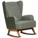 Ver imagem 1 de Poltrona de Amamentação Balanço Base Nina Liz D02 Couríssimo Tramado Verde C-296 C-120 - Lyam
