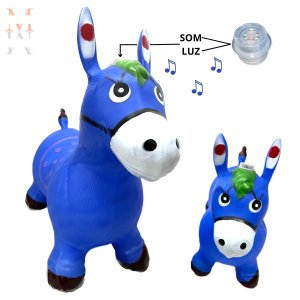 Upa Upa Cavalinho Brinquedo Pula Pula Musical Inmetro Azul