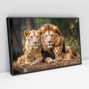 Ver imagem 2 de Quadro Decorativo Retrato Família Leão Leoa com Dois Filhotes Sala Quarto Casa Escritório