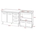 Ver imagem 6 de Balcão Armário Gabinete Bruna 118 Cm Branco com Tampo Preto e Balcão Evelyn para Cooktop 5 Bocas