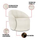 Ver imagem 3 de Poltrona Decorativa Orgânica Giratória Lua Bouclê Off White D03 - D'rossi