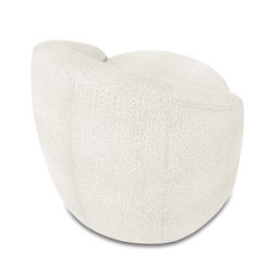 Poltrona Decorativa Orgânica Giratória Lua Bouclê Off White D03 - D'rossi - 7