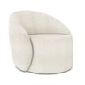 Poltrona Decorativa Orgânica Giratória Lua Bouclê Off White D03 - D'rossi - 1
