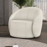 Poltrona Decorativa Orgânica Giratória Lua Bouclê Off White D03 - D'rossi - 2