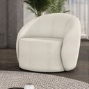 Ver imagem 2 de Poltrona Decorativa Orgânica Giratória Lua Bouclê Off White D03 - D'rossi