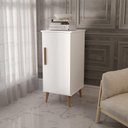 Ver imagem 2 de Balcão / Aparador Tok. 1 Porta Pés Retrô para Bebedouro / Recepção / Cozinha Cor Branco Brilho Passe