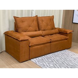 Sofá 2 Lugares Retrátil e Reclinável 1,80 Metros Alpoim Estofados Terracota 22 Athenas - 6