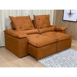 Sofá 2 Lugares Retrátil e Reclinável 1,80 Metros Alpoim Estofados Terracota 22 Athenas - 2