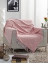Ver imagem 1 de Manta para Sofá Italiana Rosa 100% Algodão