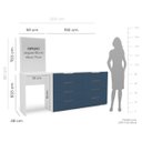 Ver imagem 3 de Cômoda Penteadeira Madri 8 Gavetas c/ Espelho 209x160cm Azul/Branco 250804