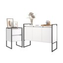 Ver imagem 1 de Conjunto de Buffet e Gaveteiro Brisa da Riviera Industrial 3 Portas 2 Gavetas MDP Branco Plata