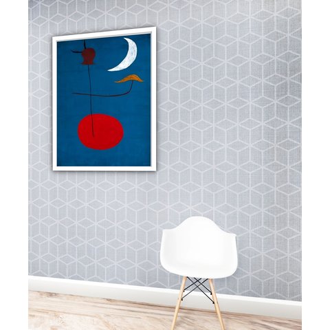 Quadro Decorativo Arte Miró - 70x50cm:moldura Branca