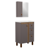 Conjunto Gabinete e Espelho para Banheiro com Pé 60 Cm Ariel - 1