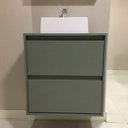Ver imagem 2 de Gabinete para Banheiro com Cuba e Armario 60cm Mdf Verde Dubai - On Móveis
