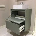 Ver imagem 5 de Gabinete para Banheiro com Cuba e Armario 60cm Mdf Verde Dubai - On Móveis