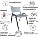 Ver imagem 5 de Cadeira Iso para Escola Escritório Comércio Cinza Base Preta Ecomhome