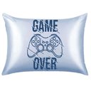 Ver imagem 1 de Fronha de Cetim Personalizada Antifrizz Gamer Over azul MG4A