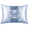 Fronha de Cetim Personalizada Antifrizz Gamer Over azul MG4A - 1