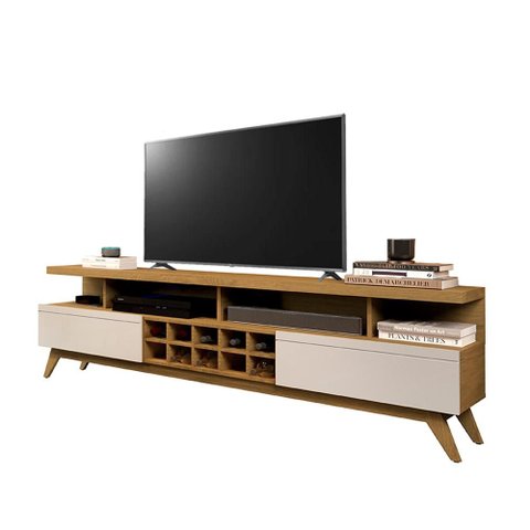 Rack Bancada para Tv’s 70 Polegadas Sala Estar com Adega 2 Gavetas e Nicho 1.8 Vivare Wood -