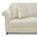 Ver imagem 7 de Sofá Decorativo 220cm 3 Lugares com 4 Almofadas Armstrong Veludo Bege - Gran Belo