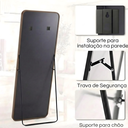 Ver imagem 3 de Espelho Grande Retangular Corpo Inteiro 150 X 60 Cm com Suporte de Chão