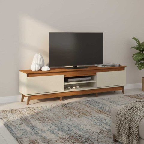 Rack de TV 55" com Prateleira e 2 Portas 180cm Texas Soluzione Móveis