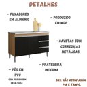 Ver imagem 2 de Balcão para Pia Andréia 120 Cm 2 Portas Amendoa Preto Ajl