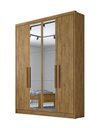Ver imagem 1 de Guarda Roupa Casal Moderni New 4 Portas 3 Gavetas com Espelho Novo Horizonte Cumaru
