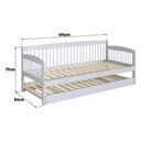 Ver imagem 3 de Sofá-cama com Cama Auxiliar de Madeira Maciça para Colchão 78x188cm Multimóveis Cr35275