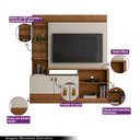 Ver imagem 3 de Estante Home 160cm Jatiuca para TV até 50 Freijó/Off White G77 - Gran Belo