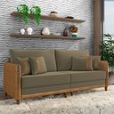 Ver imagem 1 de Sofá Montecarlo 2 Lugares 172cm Veludo/pu Castor/caramelo
