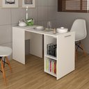 Ver imagem 3 de Mesa Articulável com Estante Amêndoa Tecnomobili Me4170 Cor: Branco