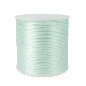 Cordão Acetinado Rabo de Rato 1mm Rolo com 100m Azul Bebê