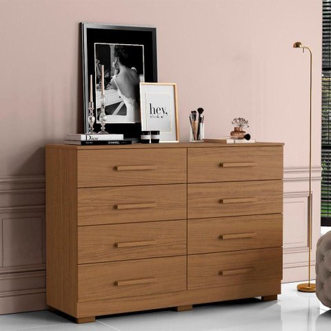 Cômoda para Quarto com 8 Gavetas 136cm Sirlei A09 - D'Rossi Atacama