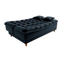 Ver imagem 5 de Sofá Cama Day 185cm Reclinável Manual Veludo Preto - Sallar Home