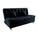 Ver imagem 1 de Sofá Cama Day 185cm Reclinável Manual Veludo Preto - Sallar Home
