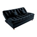 Ver imagem 4 de Sofá Cama Day 185cm Reclinável Manual Veludo Preto - Sallar Home