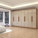 Ver imagem 1 de Guarda-roupa Casal Odisseia 8 Portas 4 Gavetas Cinamomo/off White - Panorama Móveis
