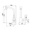 Ver imagem 3 de Torneira Lavatório 1/4 de Volta Bica Alta Flatt 1195 F71 -7110061 Lorenzetti Preto Fosco